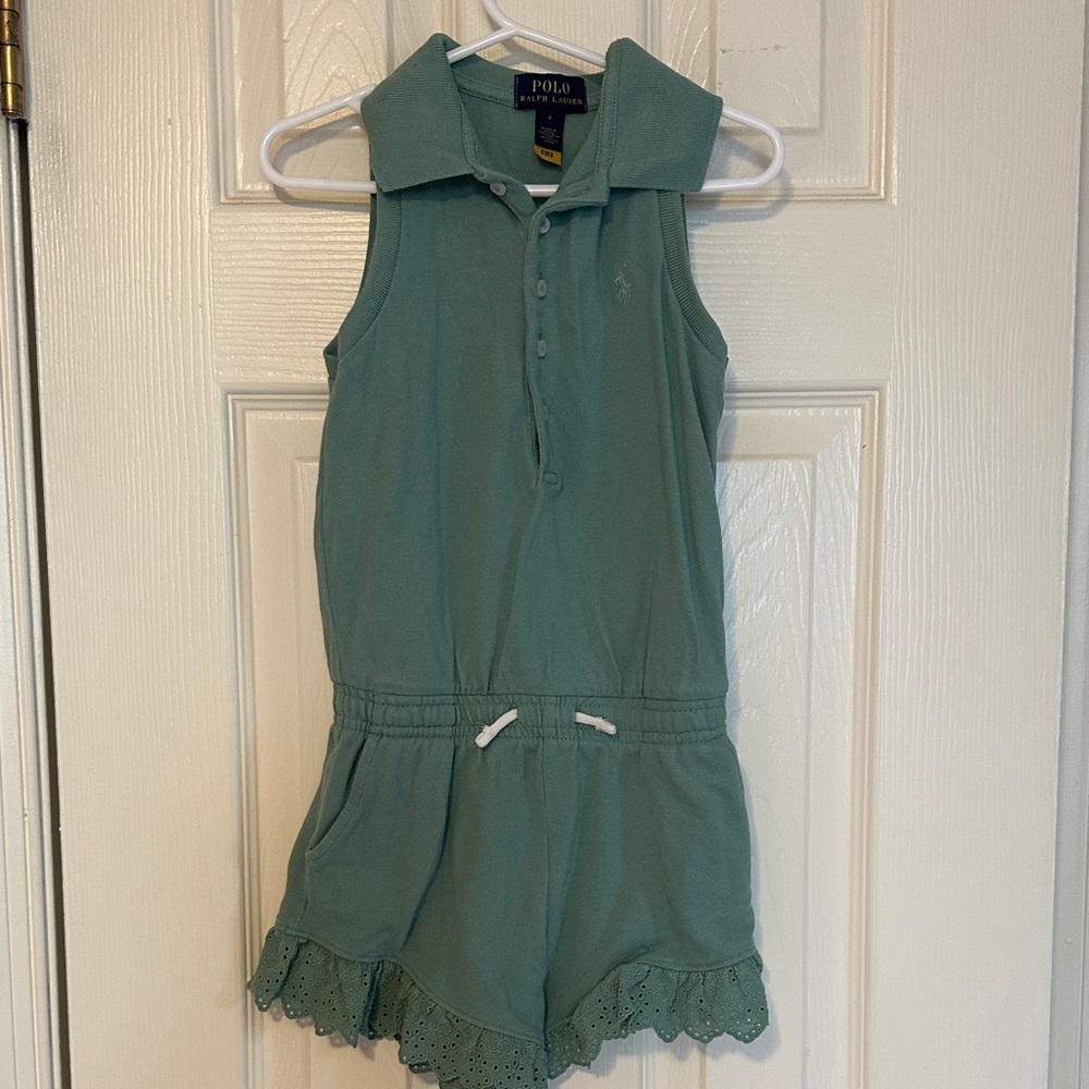Polo by Ralph Lauren Kids Teal Sleeveless Romper